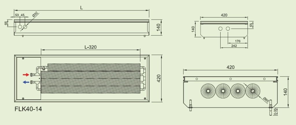 Convectoare de pardoseala ingropate ISAN  ACTIV FLT40-14